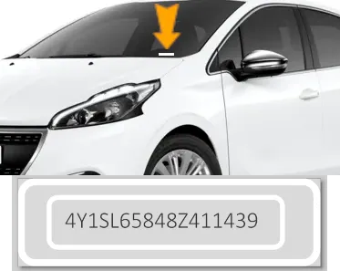 VIN על השמשה הקדמית